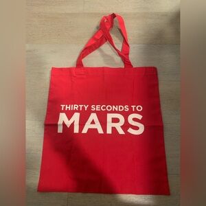 30 seconds to mars band red tote bag Official Merch